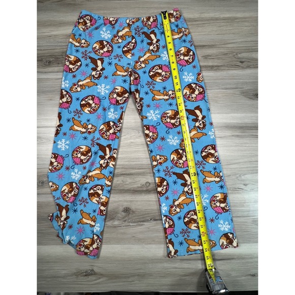 Disney Chip and Dale Pajama Pants Loungewear Blue Women's Medium‎ Cartoon - Picture 5 of 7